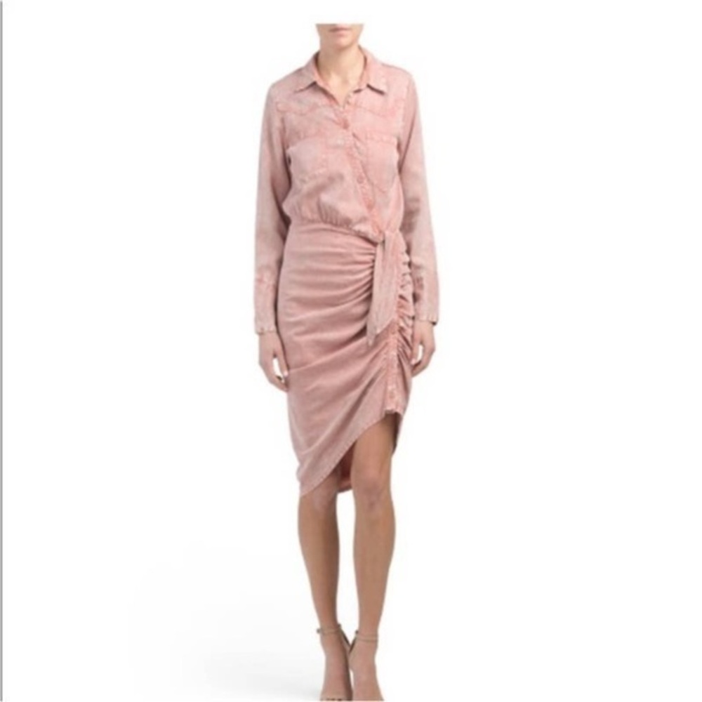 YFB Young Fabulous & Broke Delana Chambray Cottagecore Shirt Dress Size M